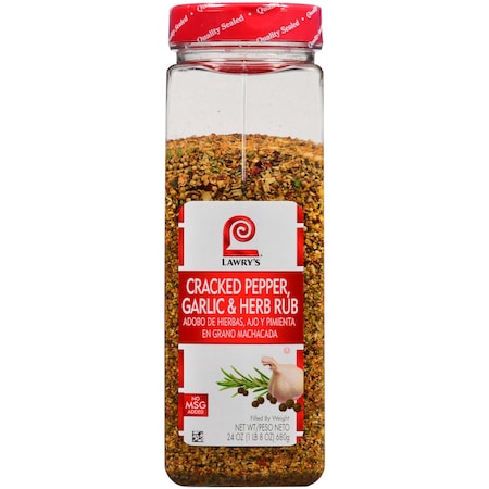 LAWRYS Lawry's Cracked Pepper Garlic Herb Rub 24 oz., PK6 900398923